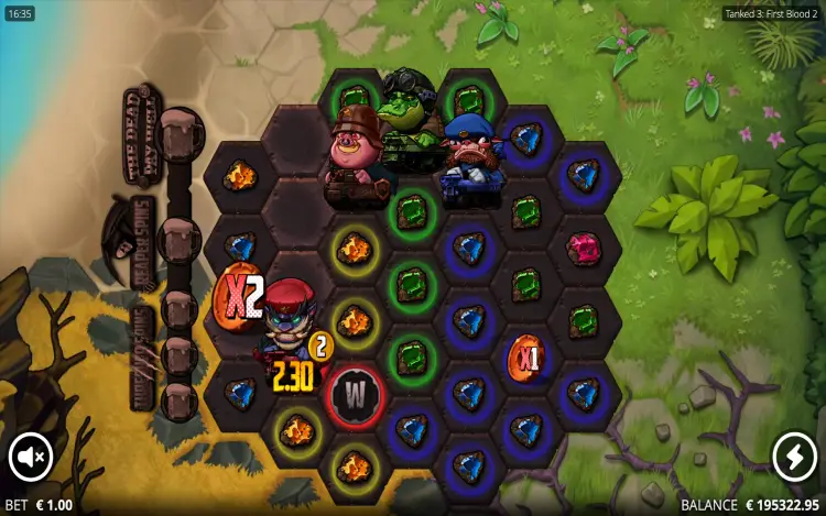 Tanked 3 First Blood 2 — Thresher Spins bonus mode with multiplier coins accumulating